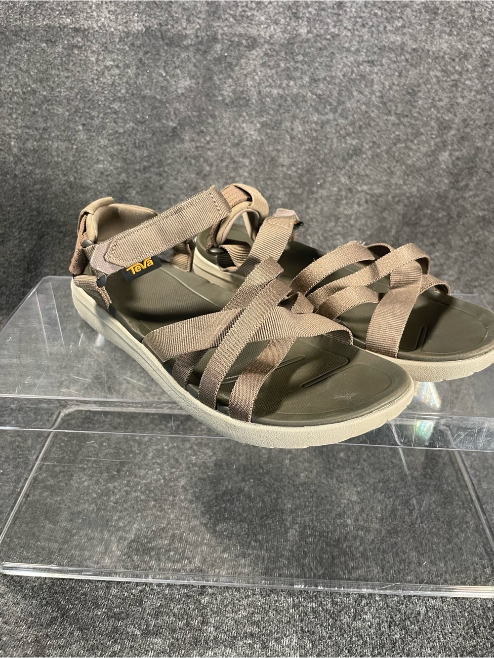 TEVA SANBORN Sz 8 Brown Tan Outdoor Hiking Trail Beach Adjustable Travel Sandals
